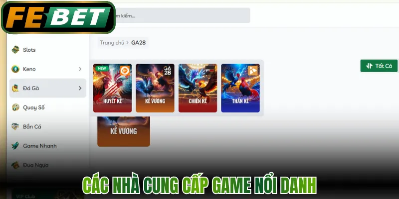 Các nhà cung cấp game nổi danh