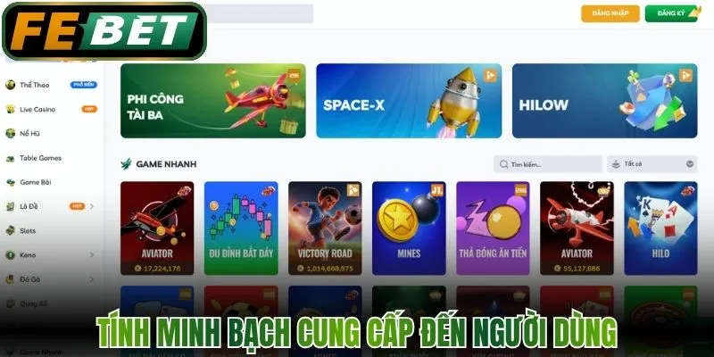Tính minh bạch cung cấp đến người dùng