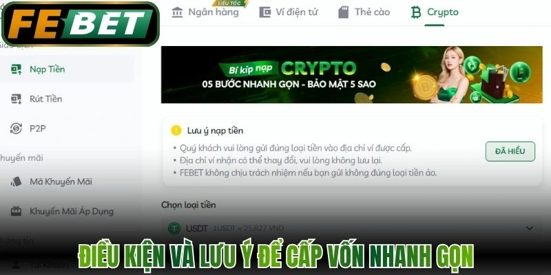 Điều kiện và lưu ý để  cấp vốn nhanh gọn